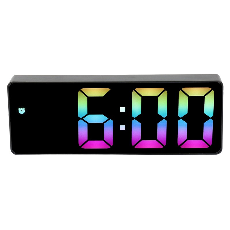 Colorful LED Digital Alarm Clock Large LED Screen Electronic Alarm
