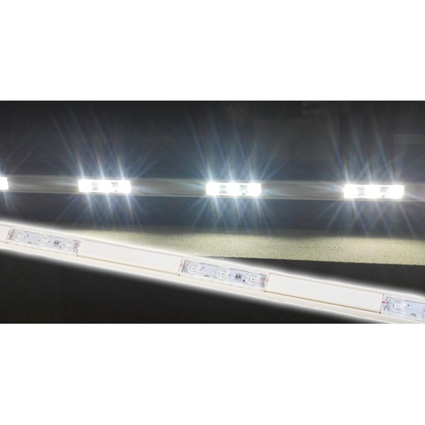 LEDUPDATES 50FT Super Bright STOREFRONT LED Light with Track Pure White 5730 Module & UL 12V AC Power Package