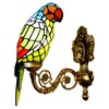 JGWSMQ Tiffany Parrot Wall Sconce Stained Glass Wall Light Vintage