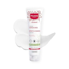 Mustela Crema de estrías de maternidad para el embarazo, hidratante de masaje natural para el cuidado de la piel con aguacate natural, maracuja y manteca de karité, ligeramente perfumada o sin