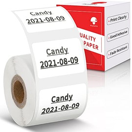 Phomemo M110 Label Printer Paper, White Square Self-Adhesive Thermal Paper, Thermal Labels Compatible with M110 M120 M200 M220 Label Printer, Black on White, 1.18" x 0.79" (30x20mm), 320 Labels/Roll