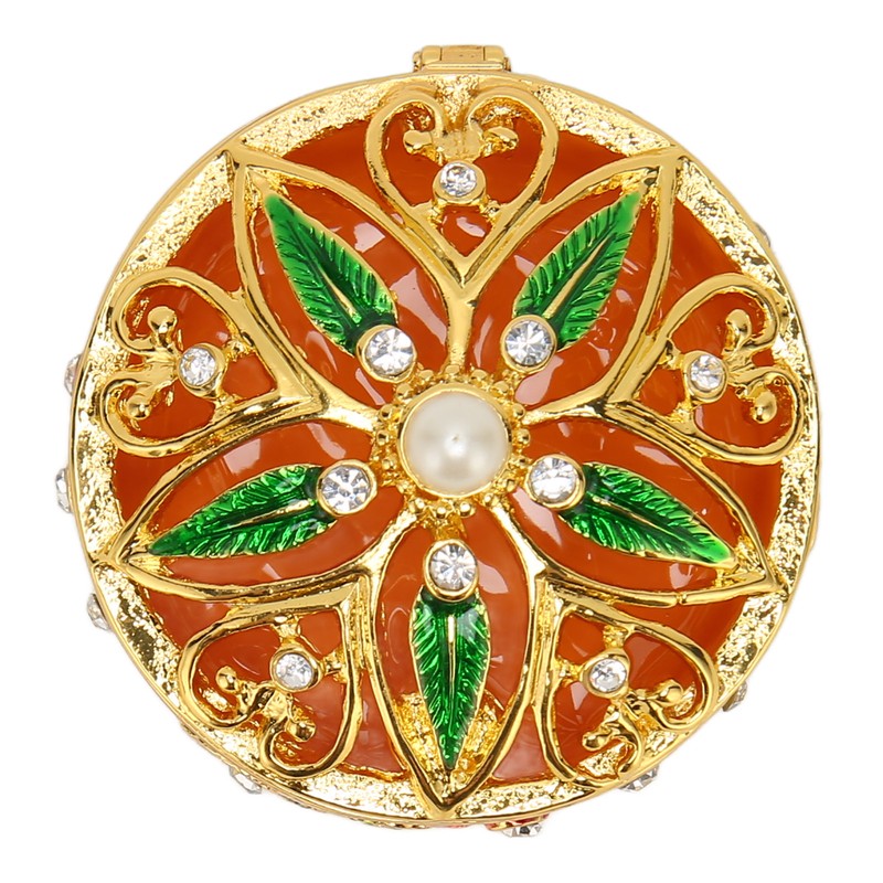 Metal Jewelry Box Innovative Exquisite Hand Painted Hinged Jewelry Organizer