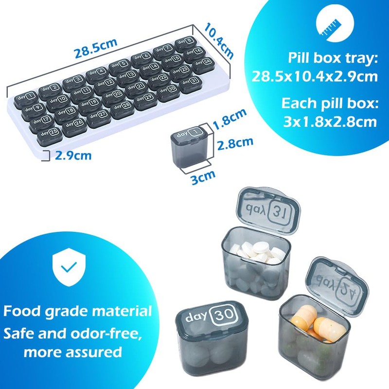 Belegao Pill Box Monthly - 31 Day Pill Case Organiser