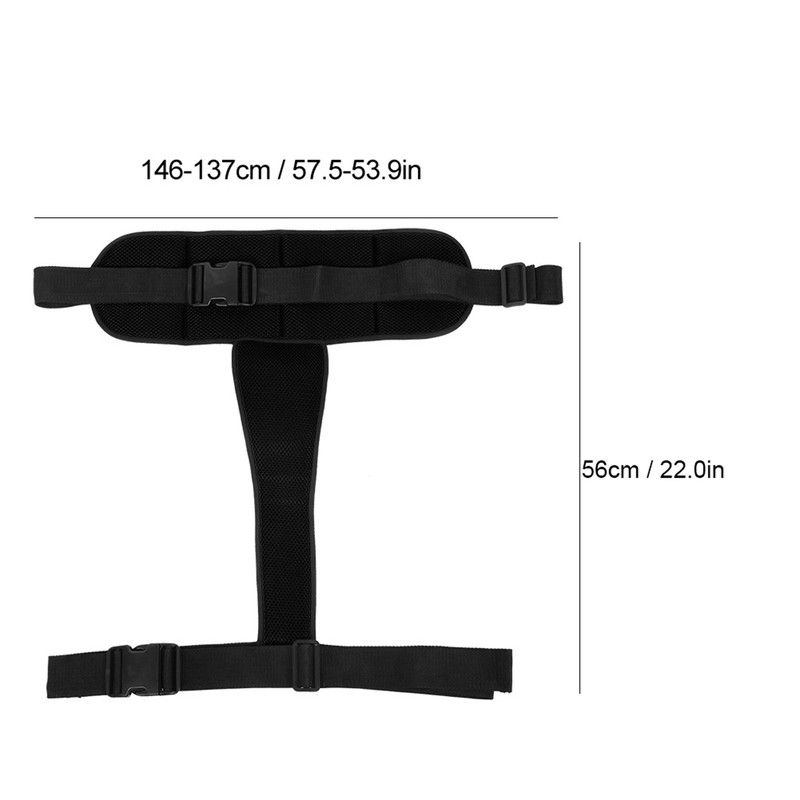 Wheelchair Safety Belt Restraint Harness Protective Adjustable Strap for PatientsBlack