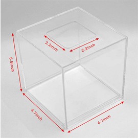 Beiyier 2 Pack Clear Acrylic Square Tissue Box - 4.7x4.7x5.5'' Napkin Organizer, Suitable for Bathroom, Bedroom, Dressing Table, Countertop, Dining Table, Desk Dispenser Tissue Holder