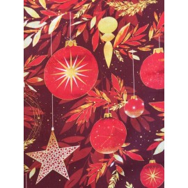 oasis fabrics NOEL PEACE ON EARTH BY OASIS FABRIC CHRISTMAS ORNAMENTS ON RED COTTON DIGITAL HY