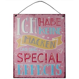 vonHermine Tin Sign with Saying "Ich Habe Keine MACKEN DAS SIND Special Effects: 19 x 24 cm for Unicorn Lovers" [German Language]