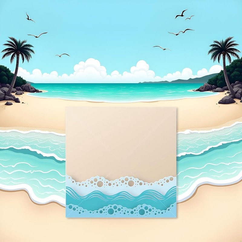 Ocean Beach Wave Metal Cutting Dies Set,Summer Stencil and Embossing