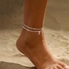 Tasiso Initial Ankle Bracelets for Women，Layered Waterproof Silver Anklet for