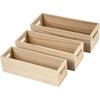 Storage Boxes, L: 22+23,5+25 cm, Empress Tree, 3 asstd, H: