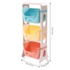 Kids Toy Box Storage Organizer 3-Tier Utility Rolling Cart with