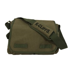 K-Cliffs RT107 Olive Classic Canvas Messenger Bag, Vintage Military Laptop, Heavy Duty