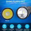 Hecloud Underwater 400ft Waterproof LED Scuba Dive Light Rechargeable Diving
