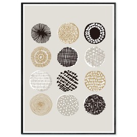 Scandinavian Poster Art Poster Abstract Drawing A4 SQIP (Skip) Line Art Line Drawing Black and White Painting Picture Botanical Stylish Interior 017 (Paper, A4 Size (Poster Only))