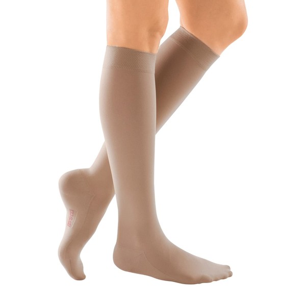 mediven Comfort for Women 15-20 mmHg Closed Toe Leg Circulation Knee High Compression Stockings for Women Semi-Transparent Leg Support Compression Hosiery VI Wheat