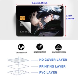 GTOTd Anime Credit Card Sticker Skin (8Pcs) Gifts Merch Waterproof Decal for Covering Debit Card and Transportation Card Covering