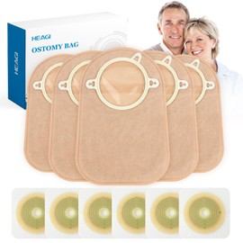 Pack of 60 Ostomy Bags, 2-Piece Colostomy Bags for Colostomy Ileostomy Ostomy Care, Can be Cut to 70 mm (40 x Ostomy Bags + 20 x Skin Protection)