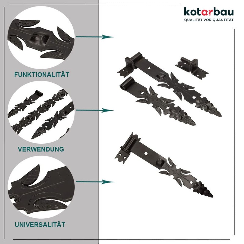 KOTARBAU® Shutter Hinge Wrought Iron with Brackets 400 mm Door