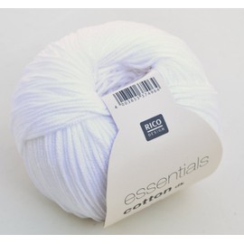 Rico Essentials Cotton DK Farbe 80 - Weiß Baumwollgarn zum Stricken Und Häkeln
