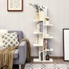IFANNY 8 Shelves Bookshelf, Wooden Symmetrical Open Bookcase, Artistic Book
