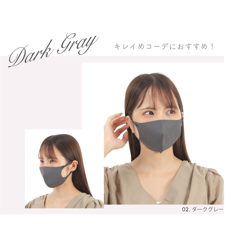 フィッティ fitty スタイルフィットプラス マスク 27枚 (やや大きめサイズ/不織布/立体/ダークグレー) 個包装 立体マスク (3層構造 /