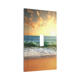PPZCXWP Beach Oceans Sea Sunrise Sunset Light Switch Covers 1 Toggle Single Toggle Wall Plate Decorative Switchcover Electrical Switchplate for Farmhouse Living Decor