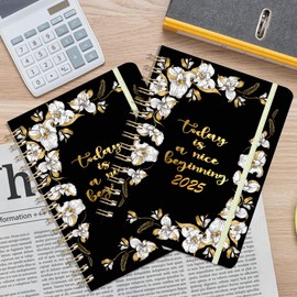 UZSUZZ Diary 2025, Calendar 2025, Book Calendar, Weekly Planner 2025 with Inner Pocket, Planner 2025, Calendar A5, Appointment Calendar Book 2025 - Double Wire Binding, 2025 Diary, 12 Month Diary