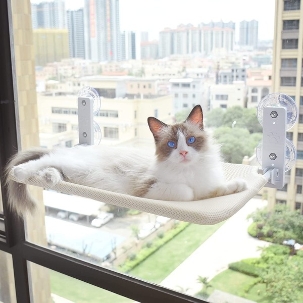 Cat Hammock, Pet Bed, Cat Bed (2023 Newest Model & Authorized Dealer), Cat Supplies, Window Hammock, Suction Cup Type, Cat Window Bed, Resting, Sunbathing, Play, All Seasons, Load Capacity: Approx. 33.1 lbs (15 kg), Super Large Size, 20.5 x 11.8 inches (