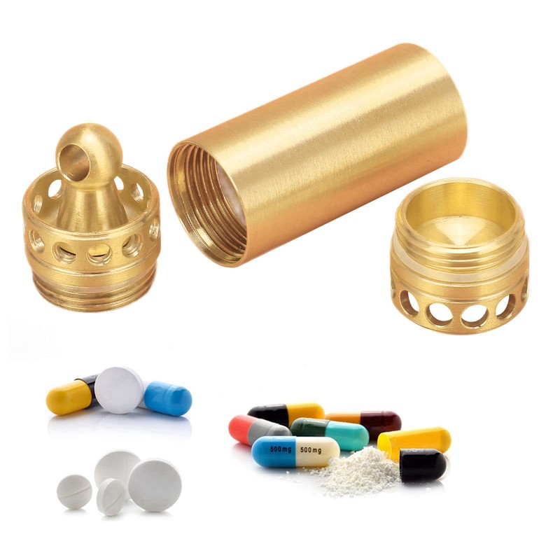 Fournyaa Emergency Pill Case, Waterproof Portable Keychain Pill Holder for
