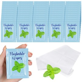 Timgle 30 Count Wet Wipes Bulk, Flushable Wipes Individual Wrapped Wipes Hand Wipes Travel Toilet Wipes Bathroom Wipes Flushable Pack for Adults Women Body, Alcohol Free(Mint Flavor)