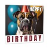 Geburtstagskarte mit Boxerhund, 147 x 147 mm, niedlicher Hund