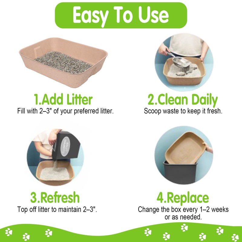 5 Pack Disposable Cat Litter Box, Travel Litter Box,Eco Friendly