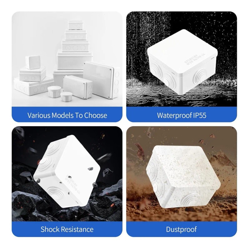 10pcs Cajas Gabinete Nema Estancas Ip55 Para Exterior Cctv Blanco