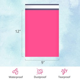 UCGOU Poly Mailers 9x12 Inch Hot Pink 200 Pack Shipping Bags #3 Strong Mailing Envelopes Boutique Packaging Postal Self Seal Adhesive Waterproof and Tear Proof Small Business for Clothes,Books