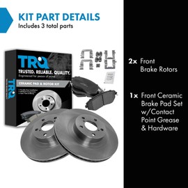 TRQ Front Premium Posi Ceramic Brake Pads & Rotor Kit for Subaru Scion FR-S