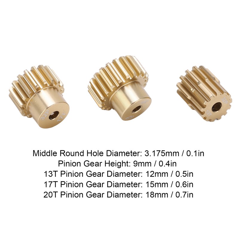 RC 32P Motor Pinion Gear 13T 17T 20T 3.175mm Shaft