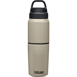Camelbak Products MultiBev Water Bottle & Travel Cup – Vacuum Insulated Stainless Steel – Dune – 17oz Bottle & 12oz Cup