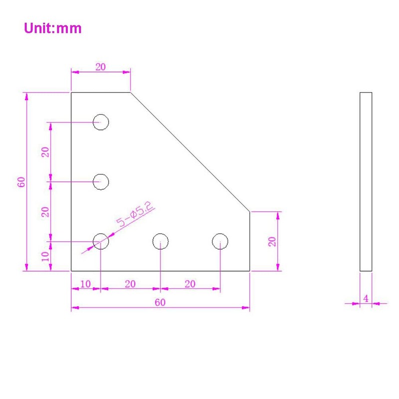 Befenybay 10PCS/Set Silver L Corner Bracket Plate with 50PCS M5x8mm