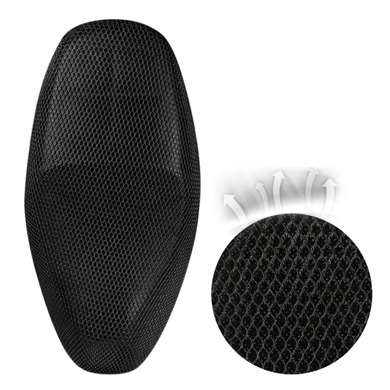 sourcing map XXL Black Motorcycle Net Mesh Seat Full Cover