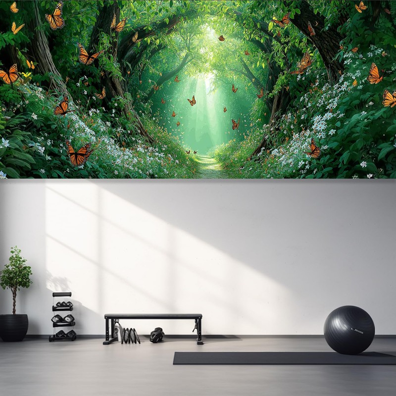 13x6 ft Enchanted Forest Path Garage Door Banner - Sunlit
