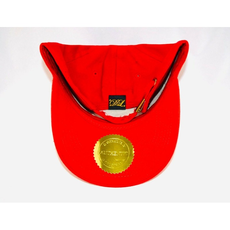 Damier Langevinè® Designer Trendy Distressed Fire Red Baseball Cap Lion