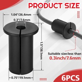 Innconee 6 Pcs Wall Grommets 3/4 Inch Compatible with Starlink, Silicone Waterproof Cable Pass Through Bushing for Ethernet Cord, Anti-Slip Cable Routing Kit for Organizing Protecting Cables