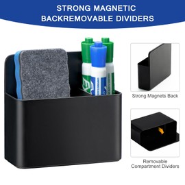 Simetufy Magnetic Dry Erase Marker Holder, Whiteboard Marker Holder, Magnetic Pen Holder, Magnetic Marker Holder for Fridge, Whiteboard, Locker, Magnetic Cup for Dry Erase Board, 1 Pack, Black