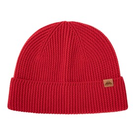 TOP-EX Winter 100% Merino Wool Beanie Hat Men Women Warm Thermal Wooly Hats for Running Golf Cold Weather Red M/L