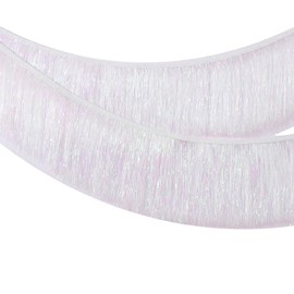 MORAINJAY White Fringe Garland, 2M/20CM Sparkly Tinsel Fringing,Wall Hanging Metallic Foil Fringe Garland Banner,Shiny Streamers Party Backdrop for Wedding Birthday Car Parade Floats