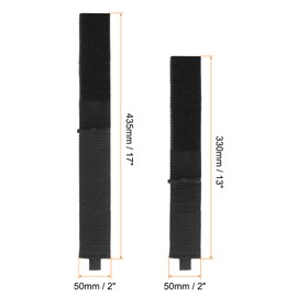 sourcing map 3pcs Extension Cord Holder Organizer, Storage Straps, 260/330/435mm / 10/13/17 Inches Sturdy Garage Hanging Carrying Storage Straps for Power Cords, Cables, Hoses, Ropes, Black