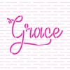 Grace Script Stencil Template - Reusable Stencils for Painting in