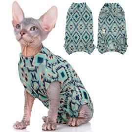 Sphynx Hairless Cat Breathable Summer Cotton T-Shirts, Pullover Kitten T-Shirts with Sleeves, Cat Pajamas Jumpsuit, Breathable Cat Daily Wear Clothes