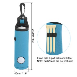 PATIKIL Golf Ball Carrying Bag Golf Tee Holder Pouch Portable Neoprene Golf Ball Holder for Men and Women, Sky Blue