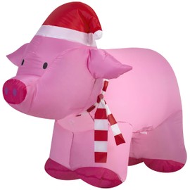 Gemmy Inflatables Holiday G08 36830 Air Blown Outdoor Pig Decor